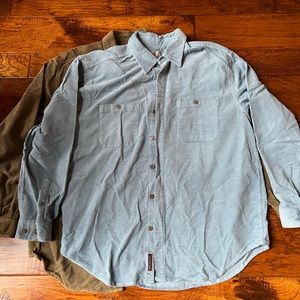 2 The Territory Ahead corduroy long sleeve button down shirt light blue green XL